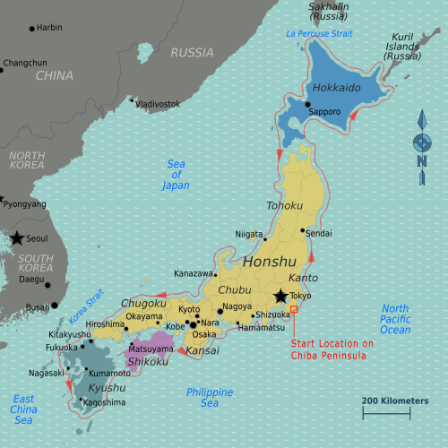 Japan journey proposed route