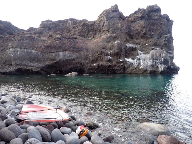 A big rock provided shelter for my camp spot. This is the north side