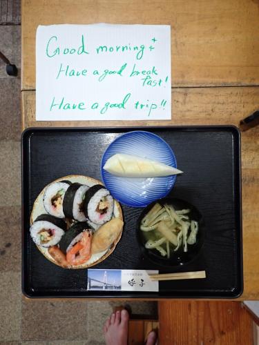 Breakfast at the Oshima Island bridge